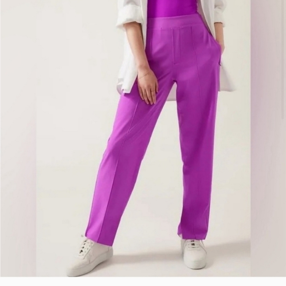 Athleta Brooklyn Heights Vienna Slim Stretch Tech Pants Jazzy Purple Size 8